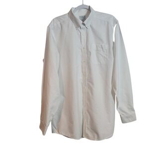 LL Bean Mens White Cotton Oxford Shirt Traditional Fit 16.5-37 Long Sleeve READ